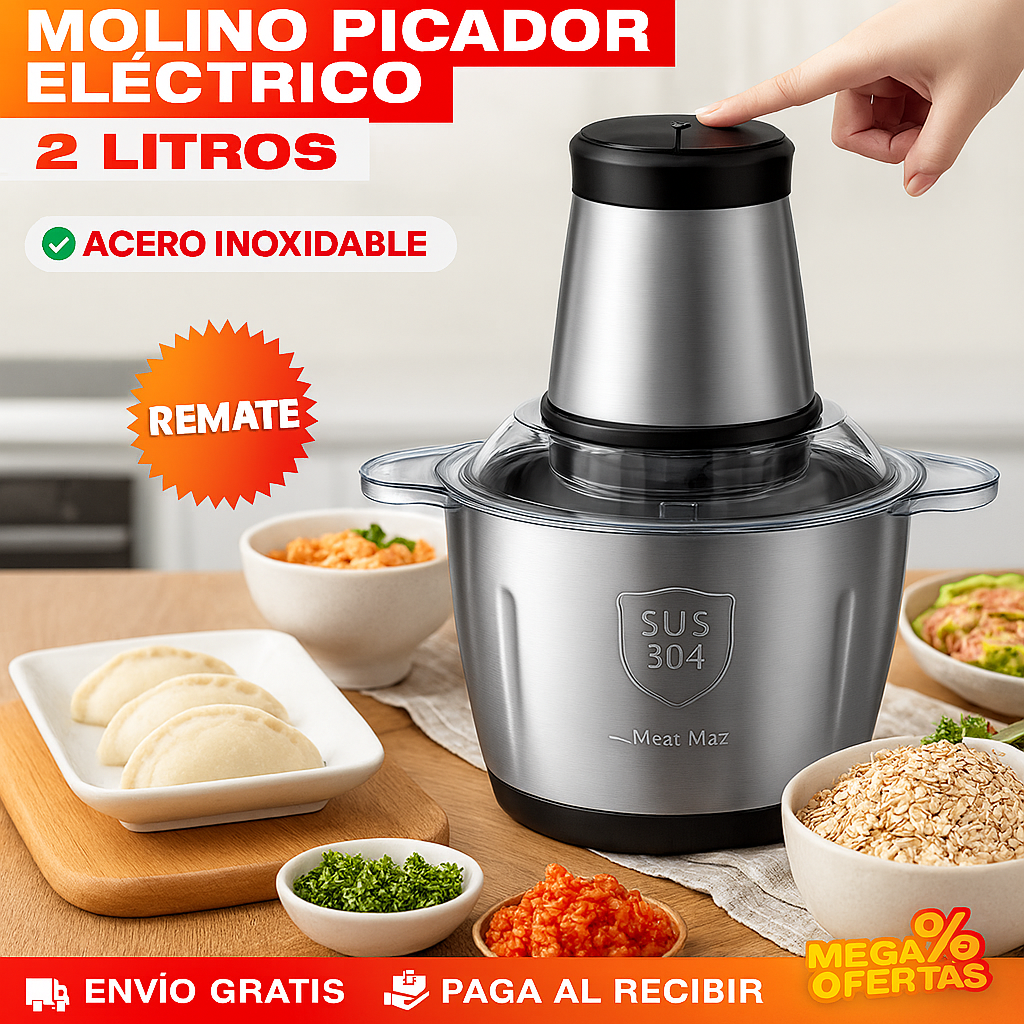 Molino picador y procesador de alimentos multifuncional