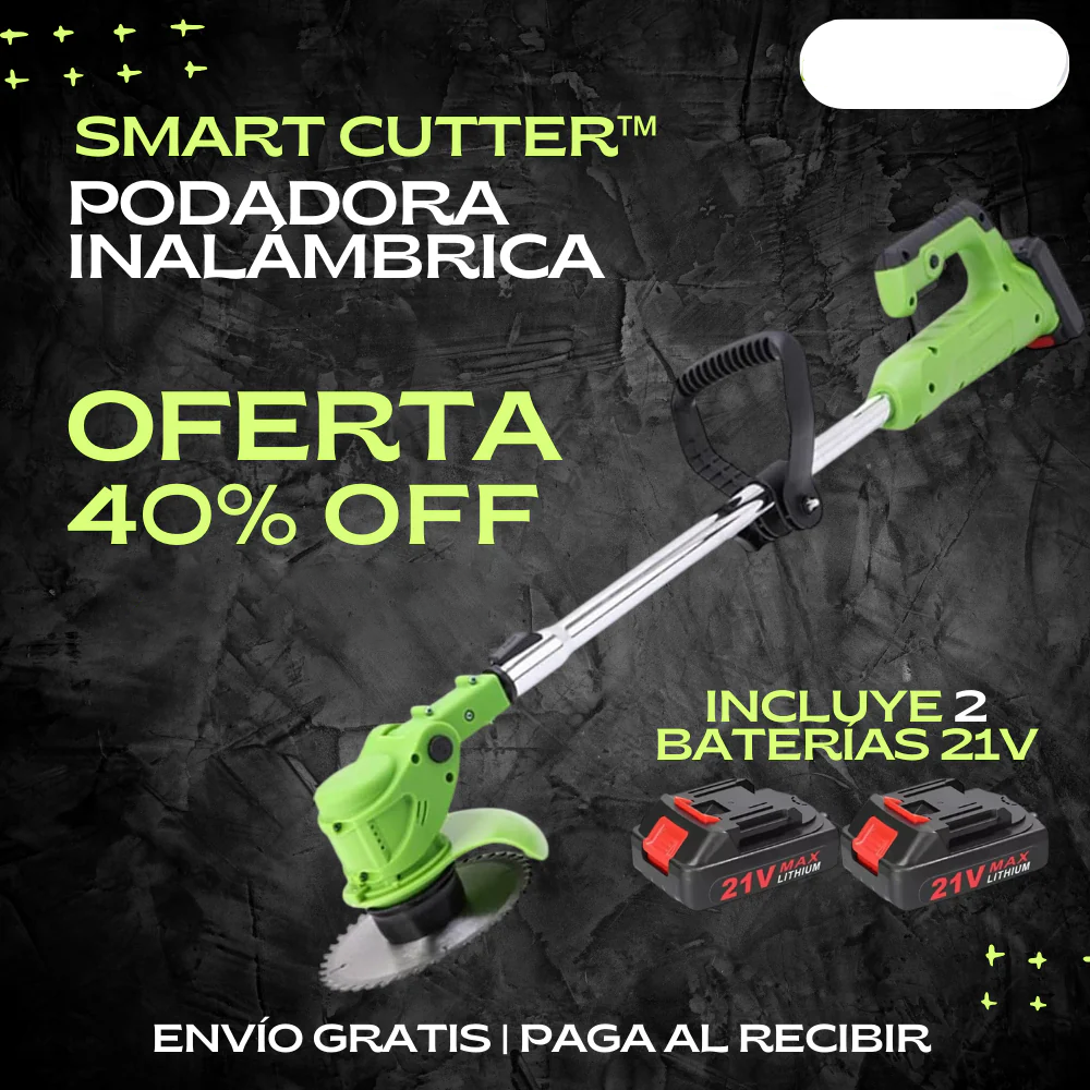 Podadora inalámbrica 3 en 1 - Corta, aparar y desbroza sin esfuerzo
