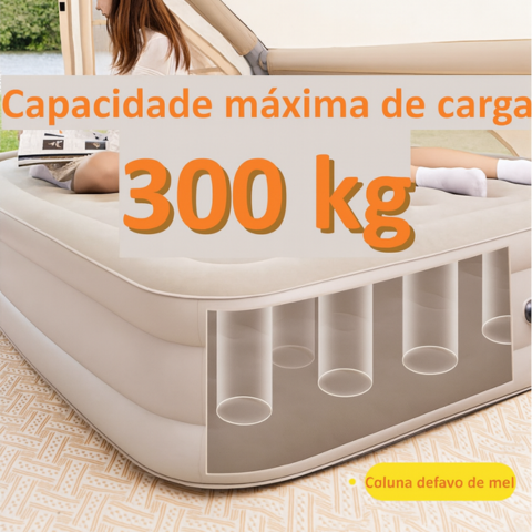 COMBO colchón inflable 2 plazas + 2 almohadas + inflador